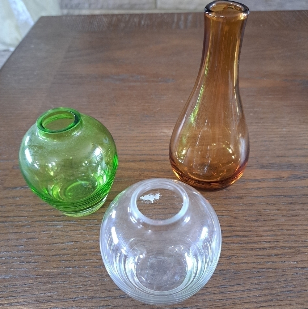 LSA International Lot of 3 Flower Vases Handcrafted Mouthblown in Poland Collect